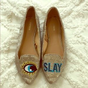 Express sparkle Eye Slay flats